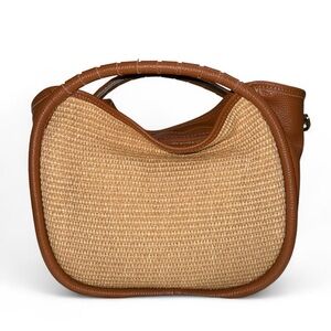 NWT Cheval Firenze Corsica Genuine Leather with Raffia (Straw)